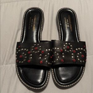 Donald Piner leather slides womens shoes size 8